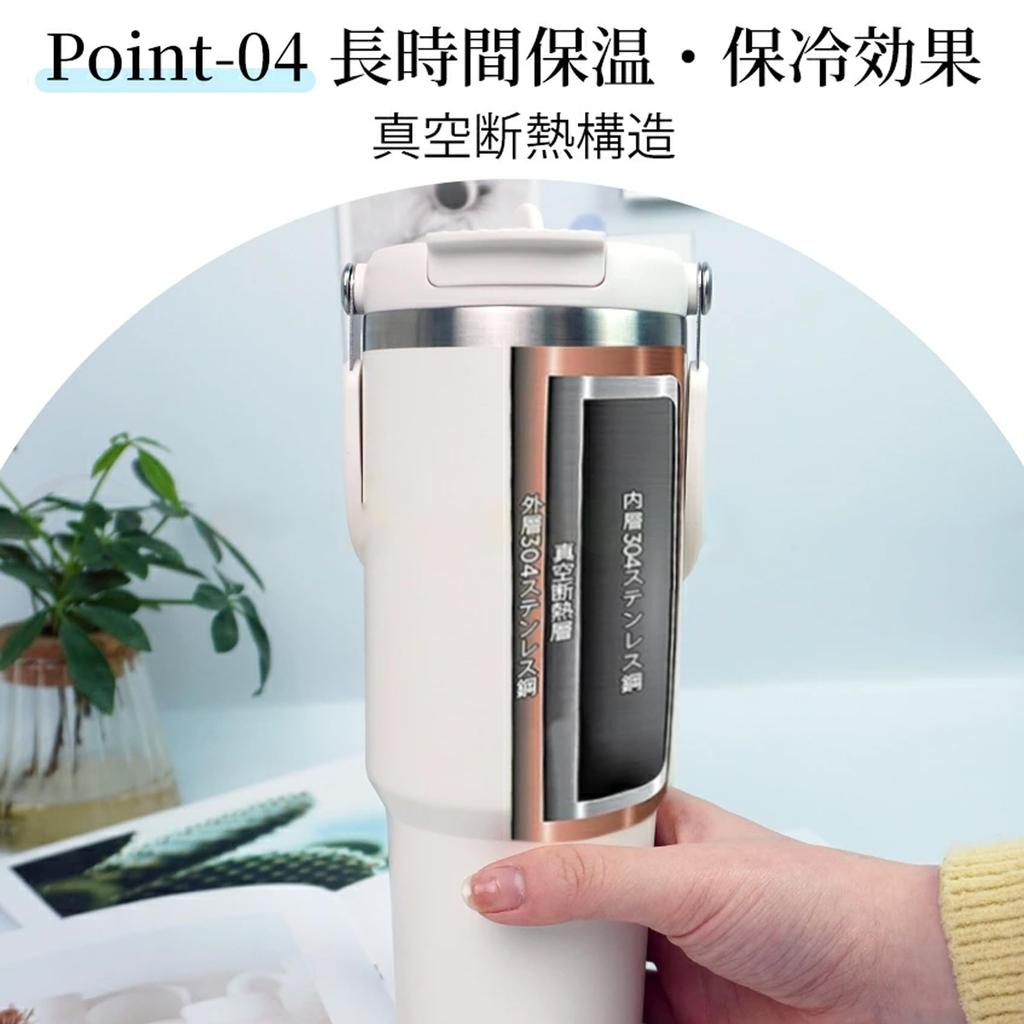 Vacuum-insulated 900ml Tumbler with Straw, Keeps Cold or Hot, Wide Mouth, Spill-Proof, Car-Safe, Perfect for Outdoor Activities, Sports, and the