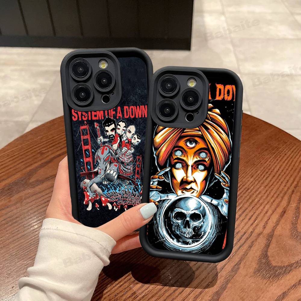 Metal Band System Of A Down For IPhone 17 Pro Max 16 15 14 13 12 11 Plus Black Soft Phone Cover