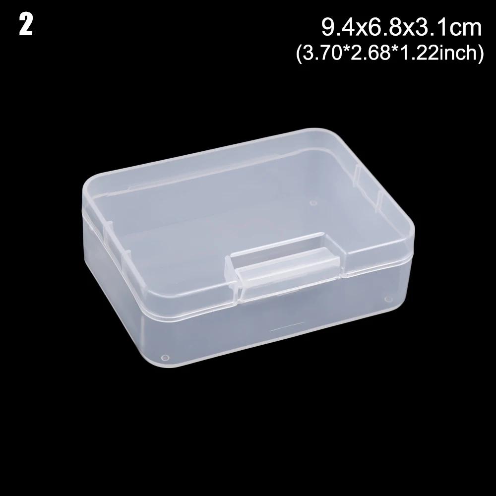 Square Round Plastic Transparent Storage Box Small Items Sundries Organizer Case Jewelry Beads Container Box Tools Accessories