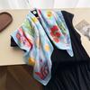 Summer pastoral simulation silk printing silk scarf small square scarf high-end shawl sunscreen neck scarf headscarf scarf
