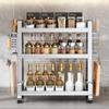 Stainless Steel Kitchen Storage Rack Seasoning Chopsticks Shelf Organizer Household Knife Jar Multifunctional Organizer