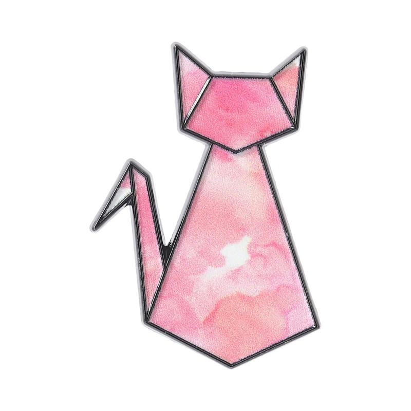 

Origami Animals Colored Enamel Pins Hat Brooches Cat Dinosaur Hourse Badges Animal Dino Chic Jewelry Gift for Friends