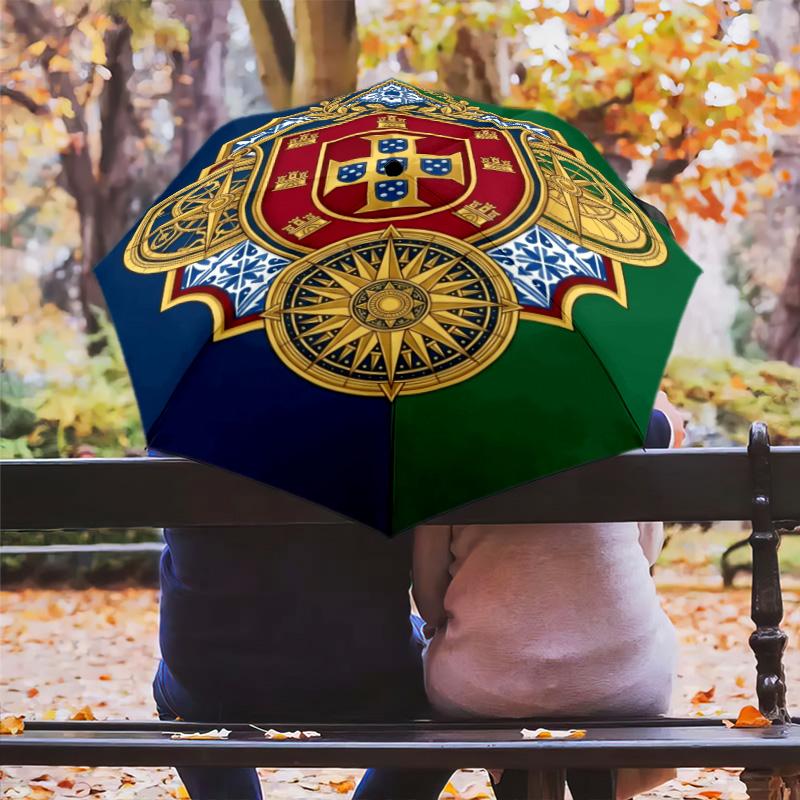 Royal Heraldry Regal Symbols Folding Umbrella Umbrella Durable Light Sun Umbrella Three Folds