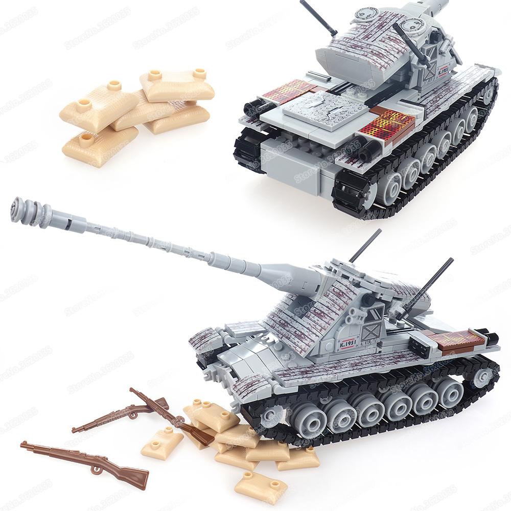 Militärischer Emir Kranvagn Schwerer Panzer Baustein Zusammenbau Moc WW2 Figuren König der Berge Waffen Modell Kindergeschenk Jungen Spielzeug