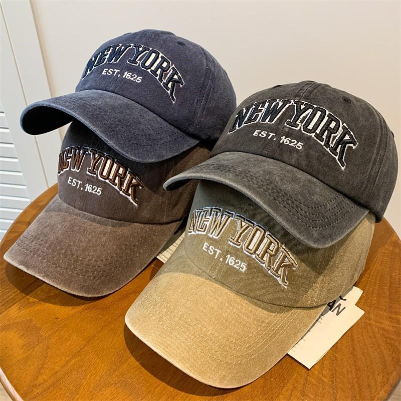 Hat New Style Spring and Autumn Wash Cloth Baseball Cap Embroidered Letter Baseball Cap