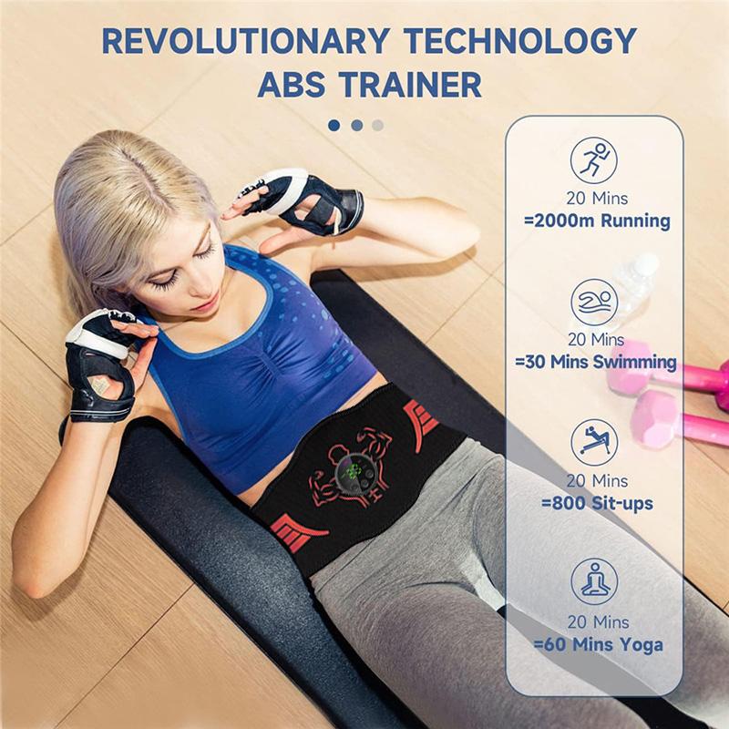 EMS Muscle Stimulator Electric Abdominal Trainer Belt Abs Toner Body Slimming Fitness Training Equipment Lose Weight Burning Fat