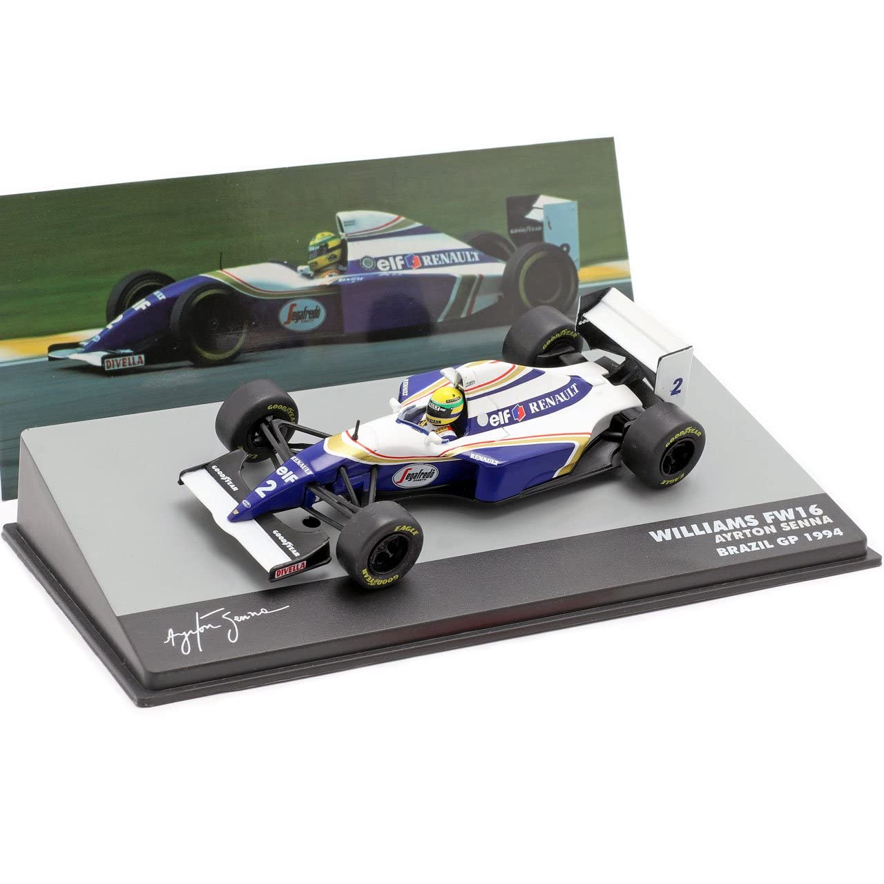 

Williams F1 FW16 1994 Brazil GP Ayrton Senna Фигурка Williams AYRTON SENNA Mini Car 1/43 #2 [Предмет]