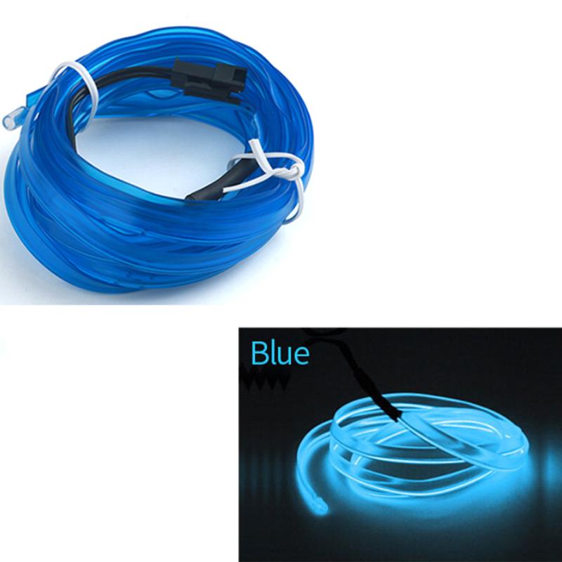 1M/2M/3M/4M/5M Car Interior Led Decorative Lamp EL Wiring Neon Strip For Auto DIY Flexible Ambient Light Cigarette Drive Party Atmosphere Diode