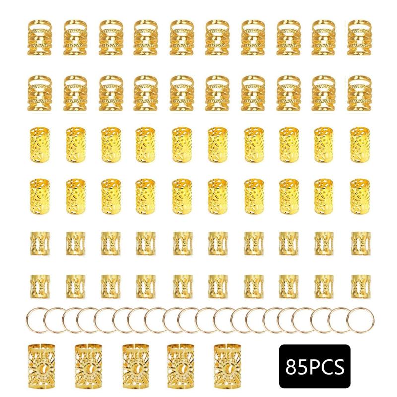 Wig Accessories Braid Hair Decor Golden Silver Dreadlocks Hair Extensions Rings Styling Tool