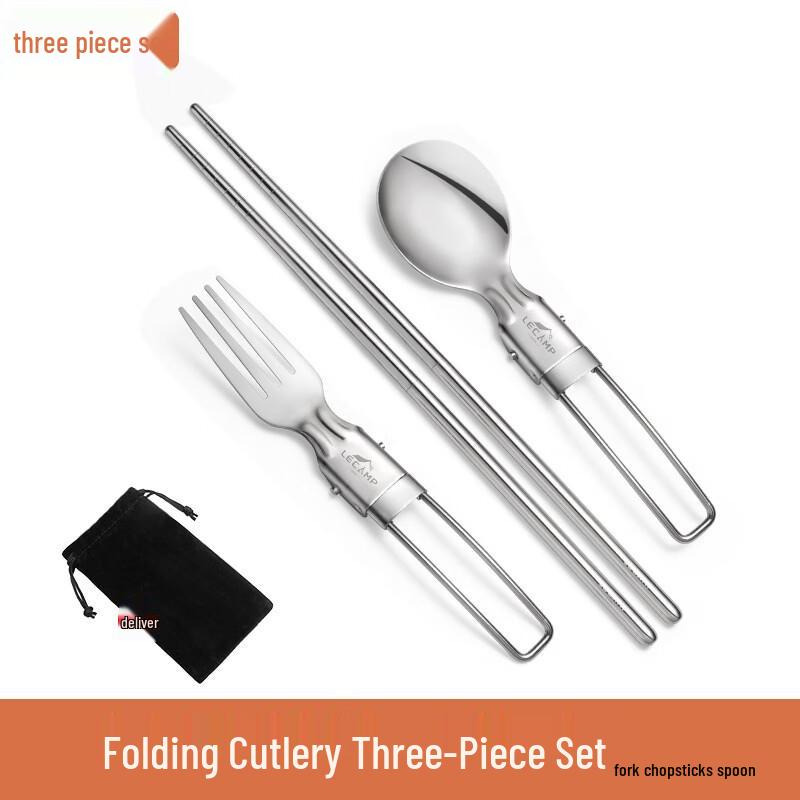OEING Portable Stainless Steel Camping Cutlery Set