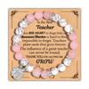 Pink Zebra Shoushan Stone Beaded Bracelet with Card Packaging
