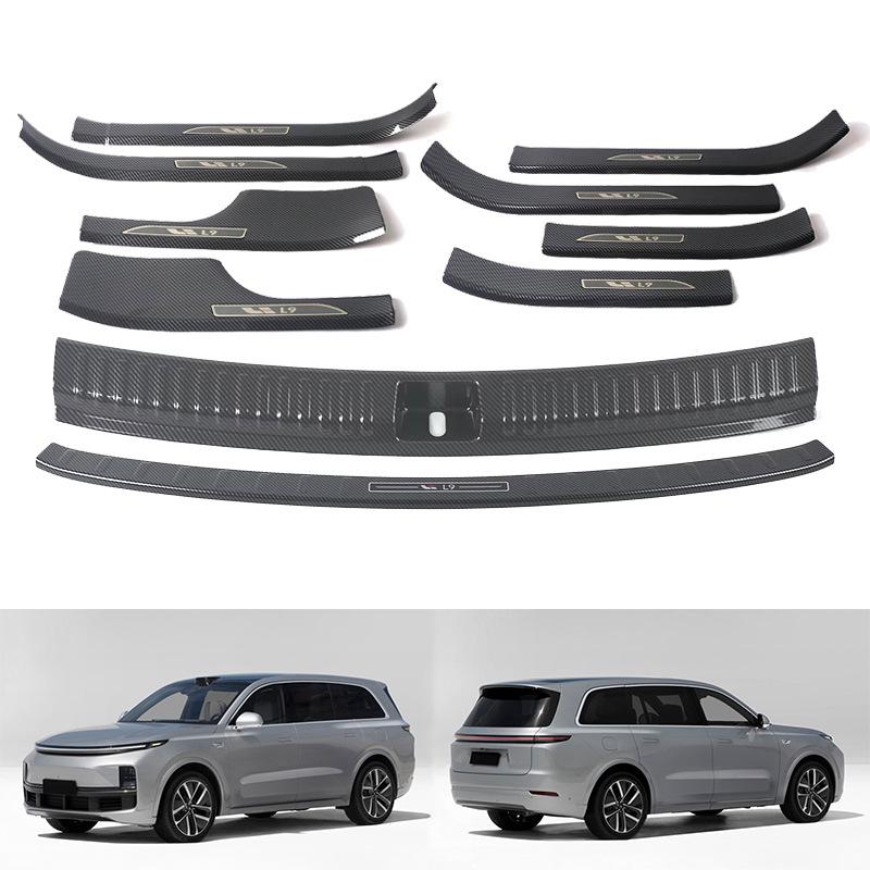

2022 Li L9 Interior/Exterior Rear Bumper Guards & Door Sill Strips Carbon Fiber Stainless Steel Foot Pedal Stickers