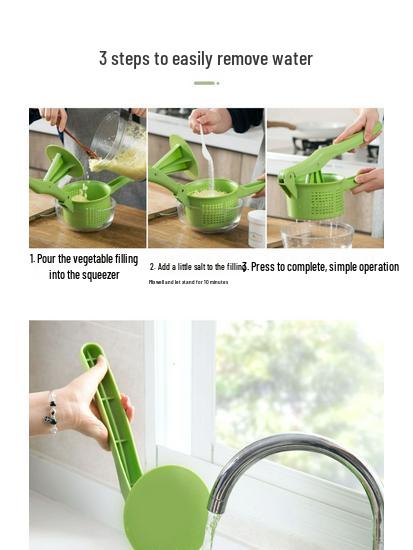 Hand-Press Multifunctional Vegetable and Fruit Dehydrator for Dumpling Filling and Kitchen Use