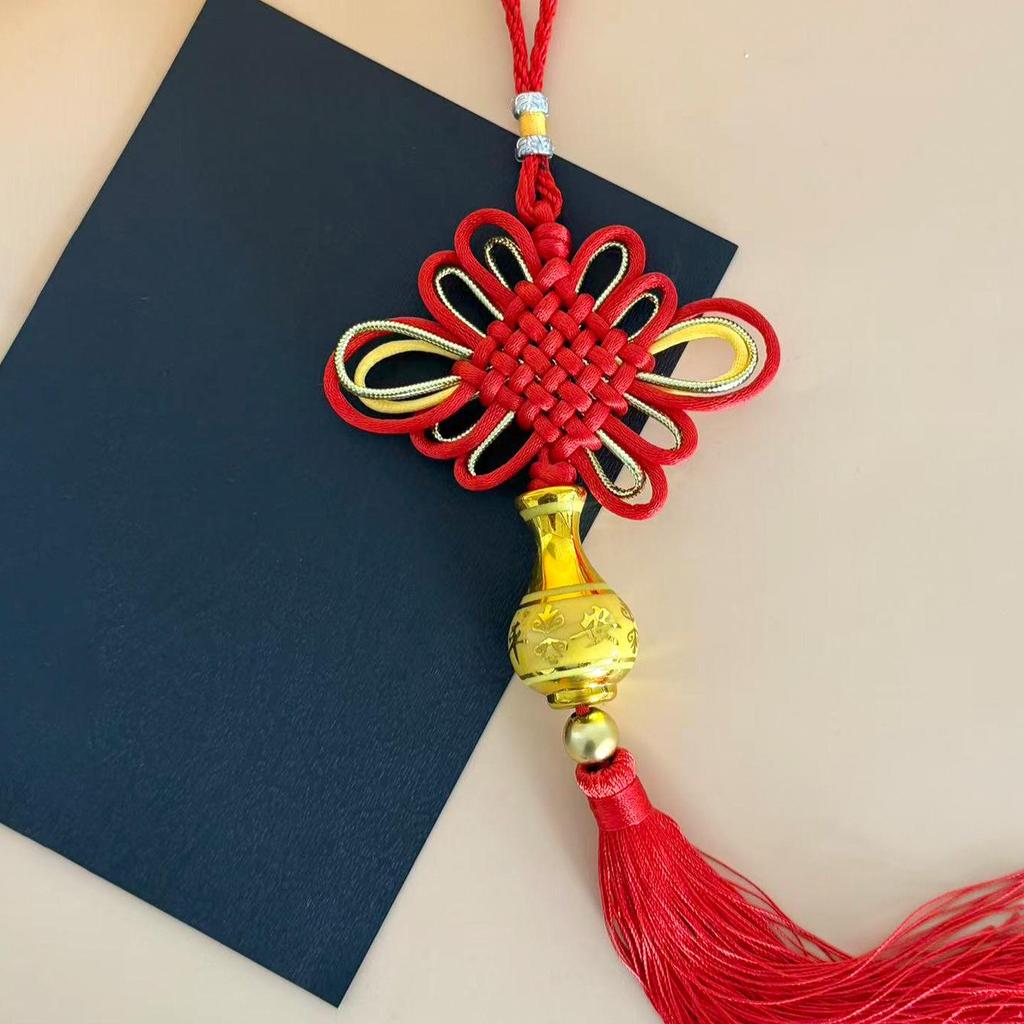 Chinese Knot Red Pendant with Tassel - Decorative Lantern Hanging Ornament for Living Room
