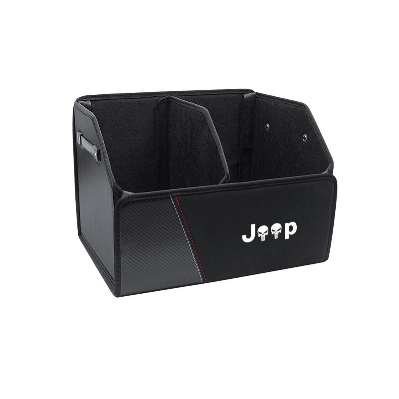 Car Suede Trunk Organizer Large Capacity Foldable Storage Box For Jeep Renegade Wagoneer Avenger Recon Wrangler JK Gladiator AKZ1