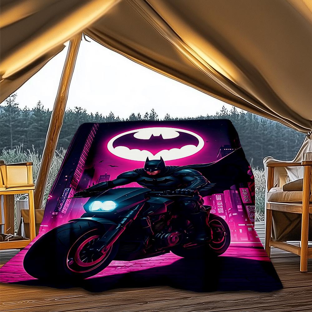 1pc Batman Outdoor Flannel Throw Blanket Soft, Lightweight & Warm for Sofa, Office