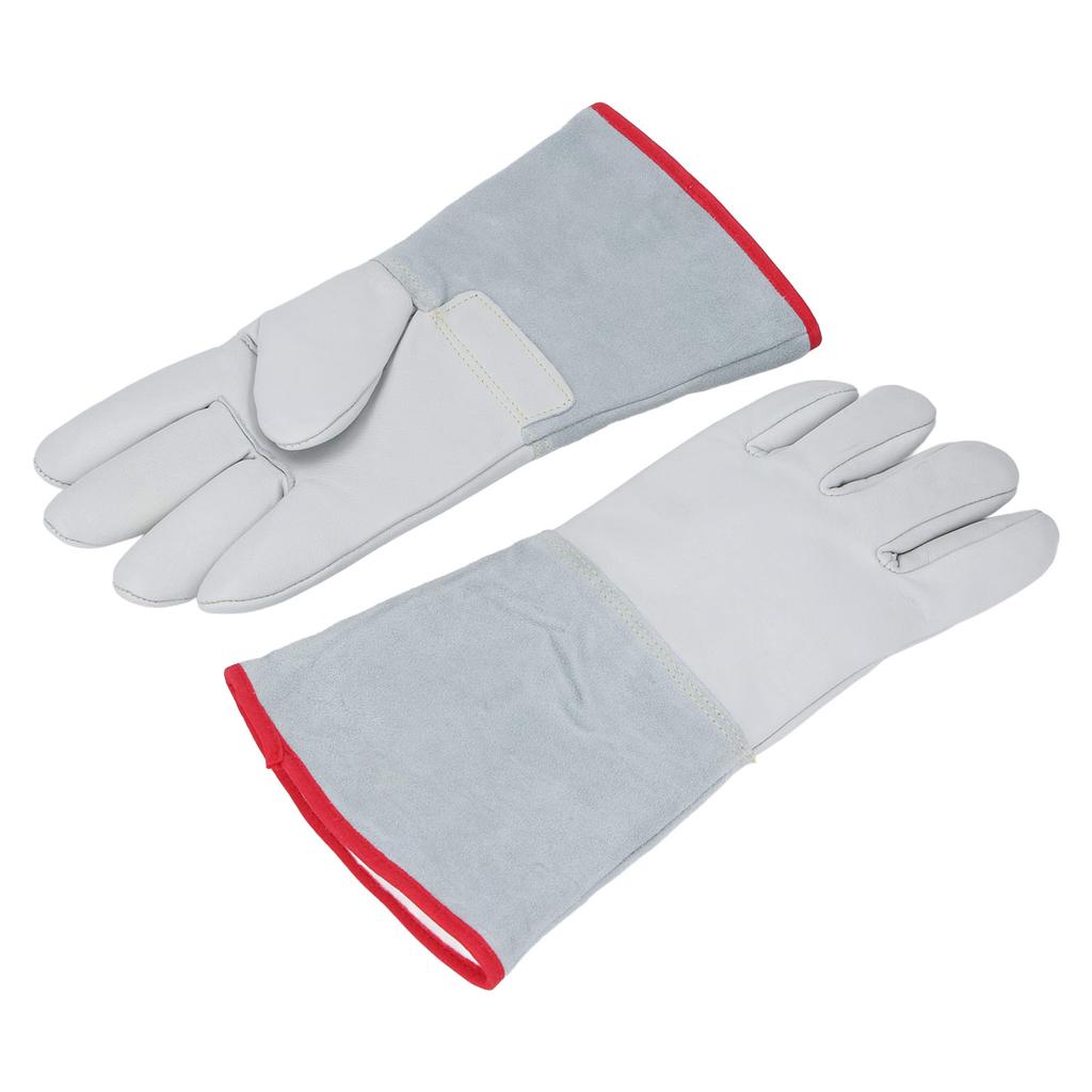 1 Pair 36cm Antifreeze Gloves Thickened Cowhide Low Temperature Protective Gloves for Liquid Nitroge