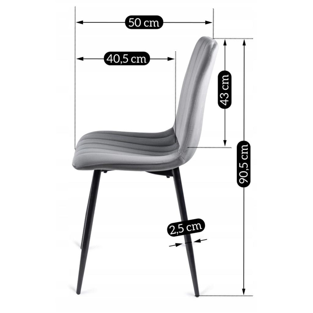 Ibis Upholstered Dining Chair Gray Velvet Modern Loft