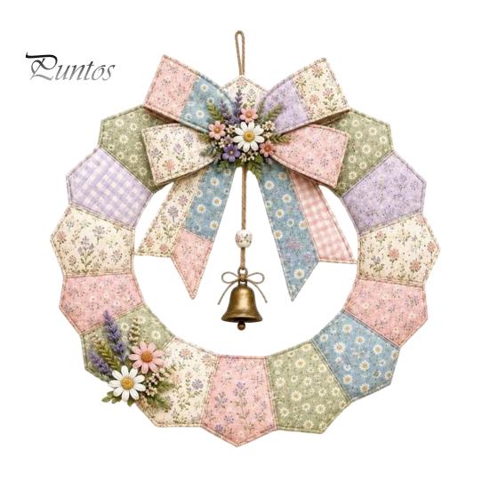 Progetti Creativi Fai da Te per la Casa Ghirlanda Patchwork Kit Artigianale, Modelli Stagionali da Cucito Natalizio, Kit Trapuntatura Fatti a Mano per Adulti Stile Rustico
