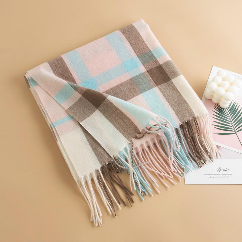 New British Style Imitation Cashmere Tassel Scarf for Girls High End Cold Proof and Warm Scarf