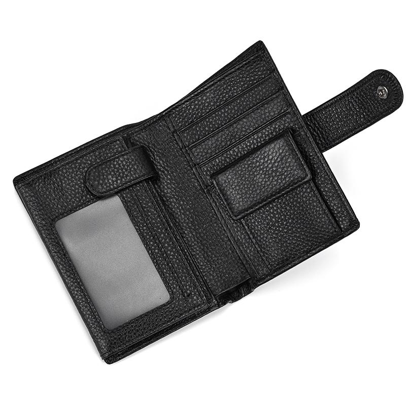 

Newsbirds Vintage Leather Short Wallet For Men Male Short Purse With Clip Buton Bifold Wallet With Coin Purse Pocket