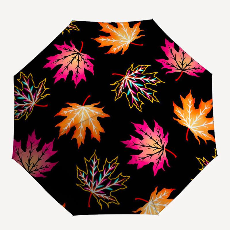 1 szt. Parasol z wzorem jesiennych liści i plastikową rączką, odpowiedni na wszystkie pory roku Parasolptys26098
