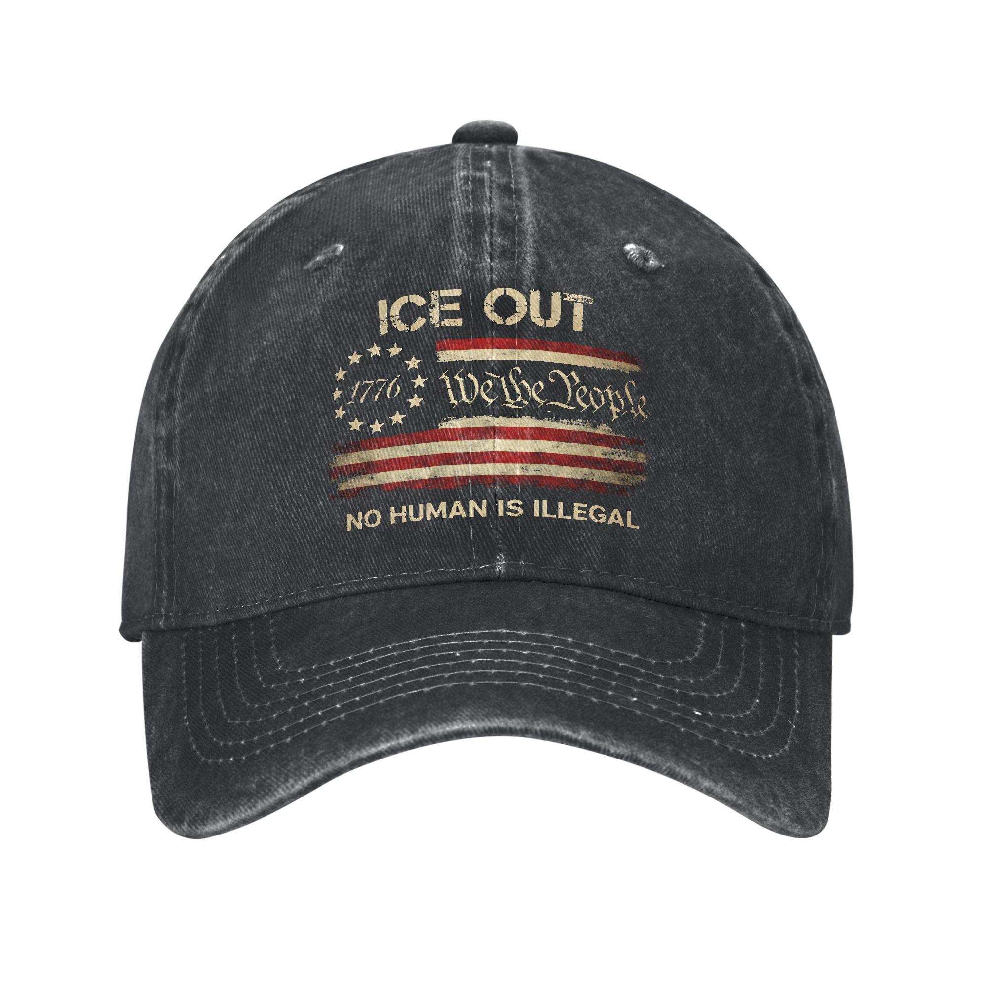 Ice Out Anti Ice Minneapolis Abolish Ice Baseball Caps Accessories for Unisex Women Adjustable Trucker Hats One Size