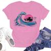 Women's Casual Fashion Street Slim Short Sleeve Hawaiian Printed T-Shirt Top