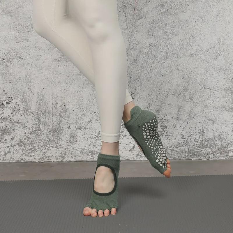 Women's Open-Toe Aerial Yoga & Pilates Five-Finger Socks