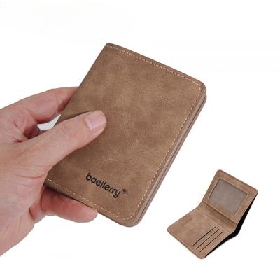 New Men's Thin Sanded Leather MultiCard Driver's License Card Holder Simple Casual Business MultiFunction Men's Short Wallet