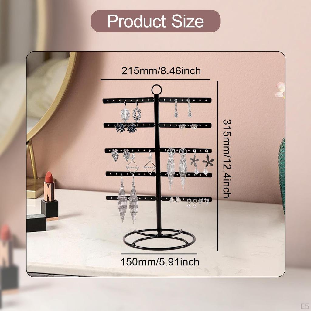 Earring Holder Display Stand Removable 5 Tiers Jewelry Organizer for