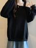 2025 Spring/Autumn Women's Off-the-Shoulder Solid Color Slimming Sweatshirt