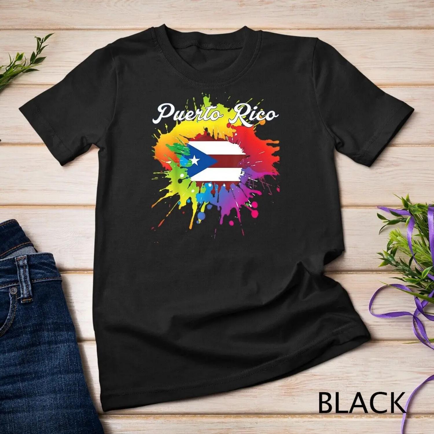 

Puerto Rico Flag Pride Gay Color Splash T Shirt XXXXXL