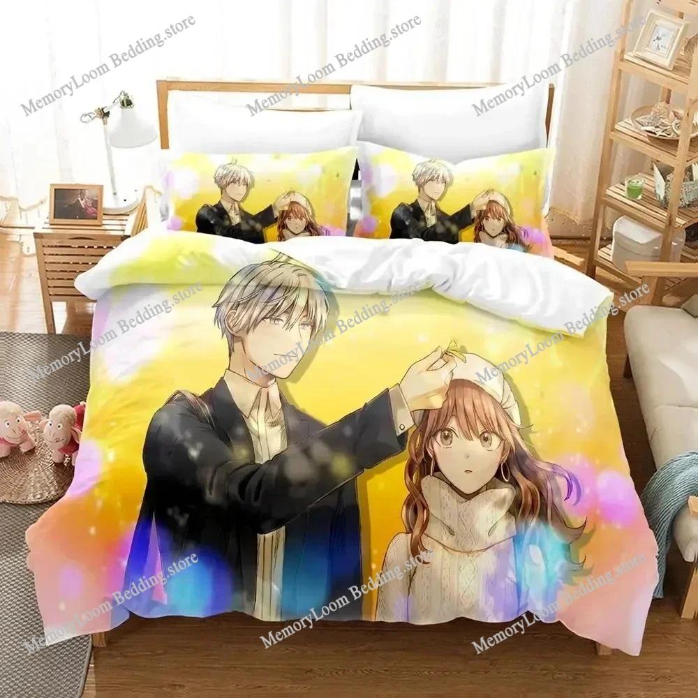Anime Theme Cute The Ice Guy His Cool Female Colleague Bedding Set Full/Queen Size Duvet Cover Pillowcase Kids Bedroom Soft Set