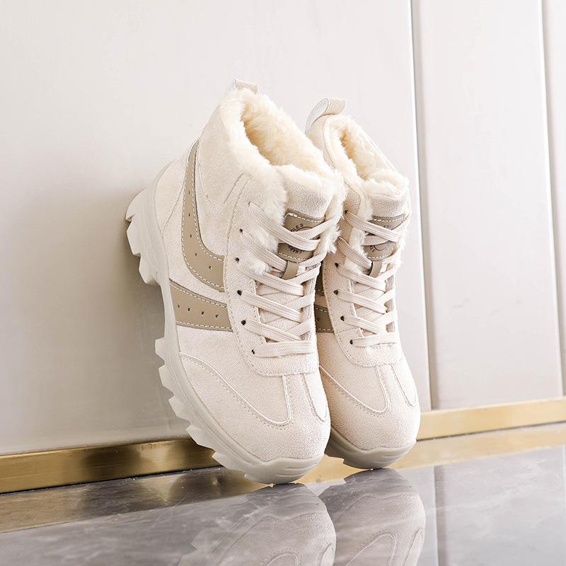 Women's high-top cold-proof warm padded snow boots thick-soled high anti-skid wear-resistant outdoor leisure training running sports cotton boots