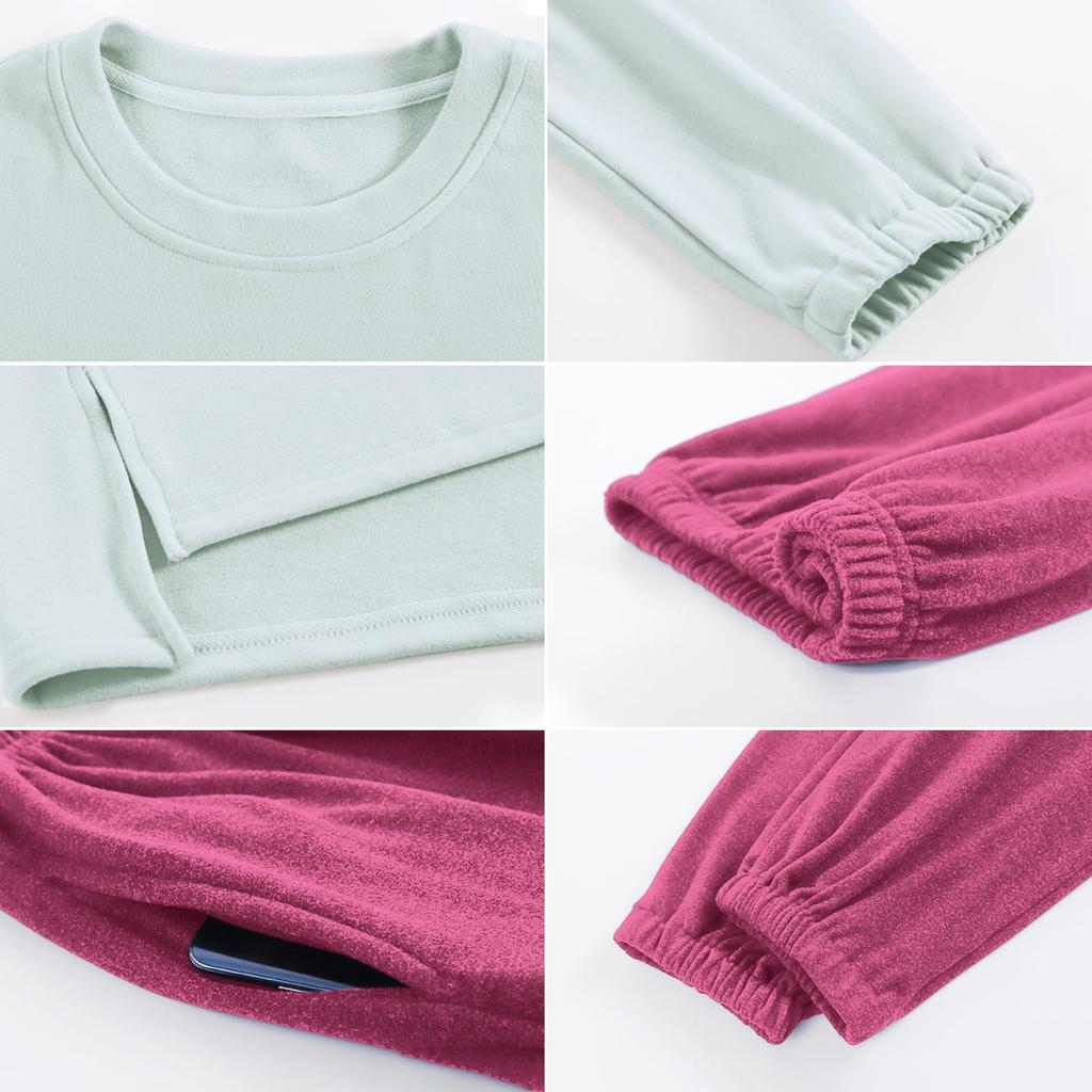 Mskikefly Loungewear Long Warm Made with New Dralon Cute Brushed Plus Size Light Women's Pajamas, Fall/Winter, Sleeve, Set, Material, Double-Sided