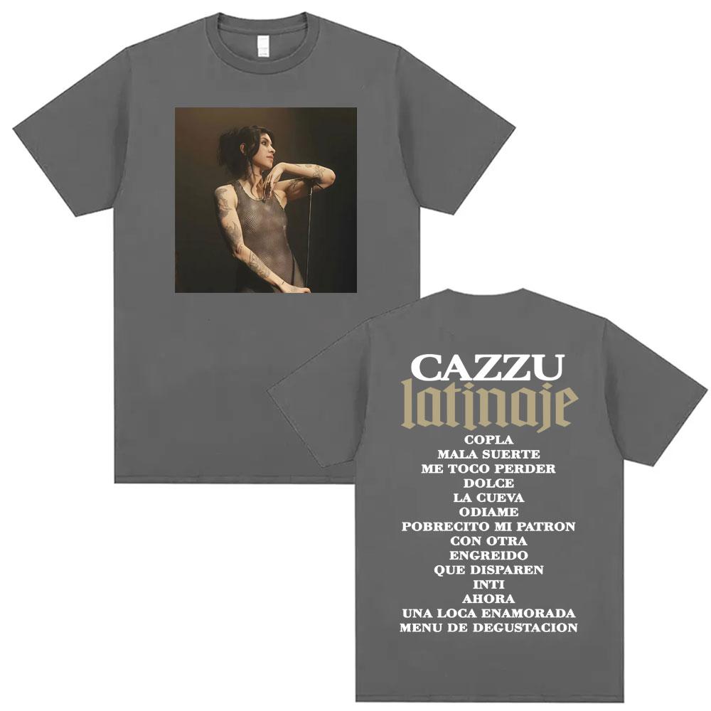 CAZZU Latinaje Album Tour 2026 Graphic T Shirts Unisex Women Clothing Aesthetic Fashion Tshirts Loose Oversized Y2K Top Streetwear
