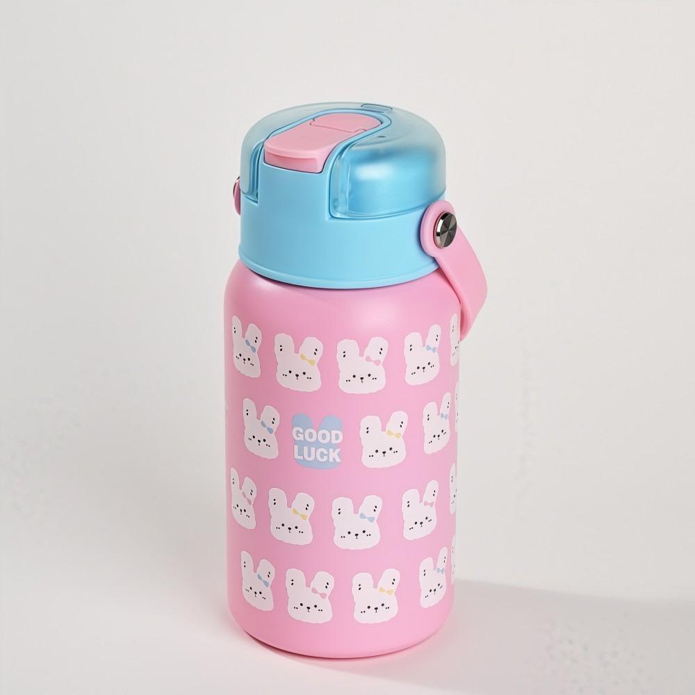 

316 Stainless Steel Student Thermos Cup with Handle Water Bottle For Insulation and Cooling розовый