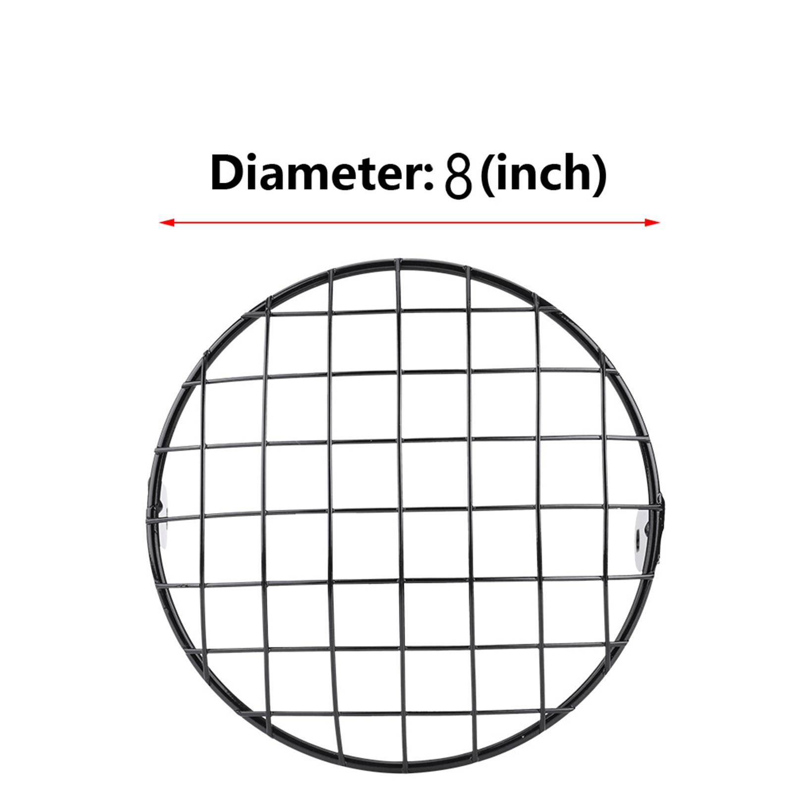 

For Motorcycle 7 Headlight Mesh Grill Side Mount Universal Cover Mask for Cafe Racer Black