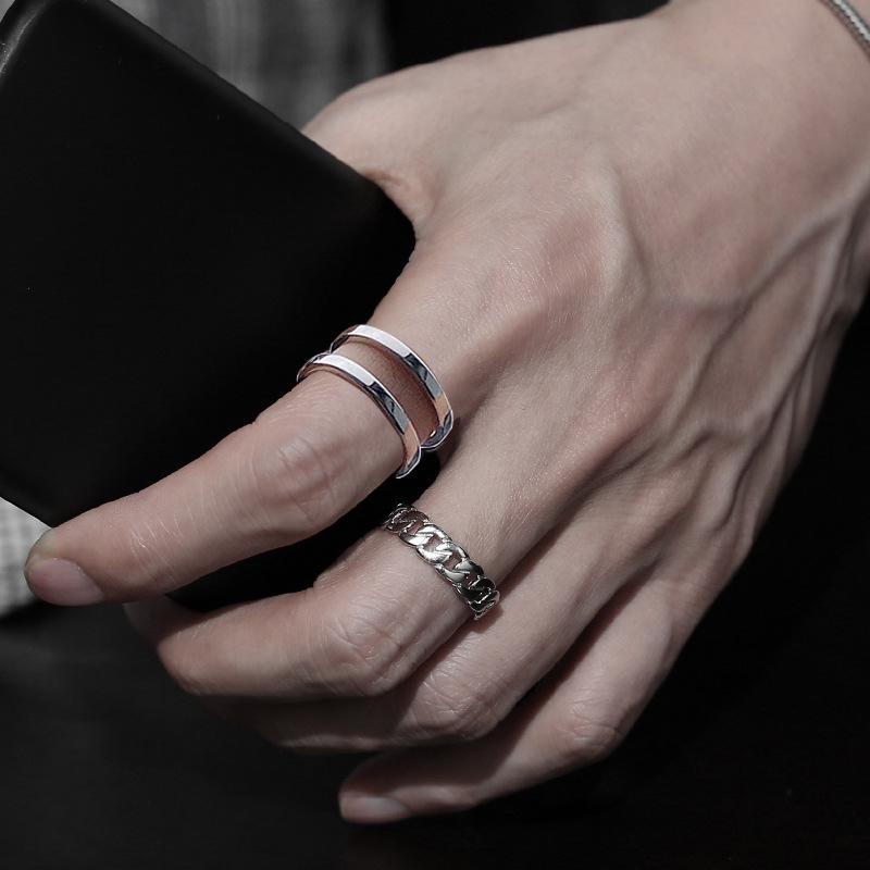 

Мужское серебряное модное роскошное кольцо на открытый указательный палец Adjustable