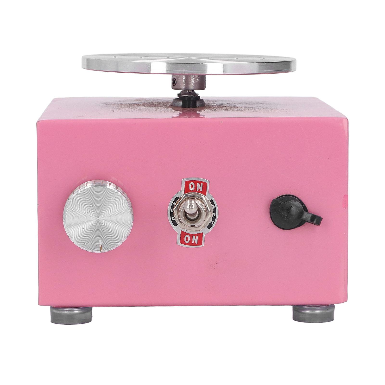 

Мини гончарный круг яркий розовый устойчивый поворотный стол компактный размер в стиле тазика детский гончарный круг для детей US Plug