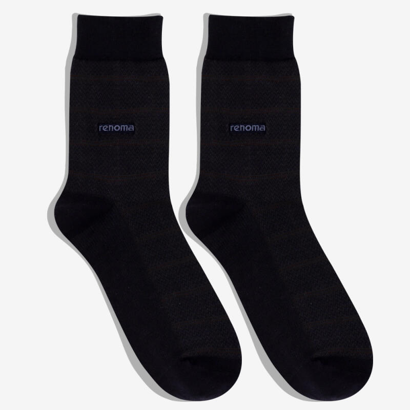 RENOMA Men's Formal Geometric Hand-Stitched Mid-Calf Socks 3-Pack