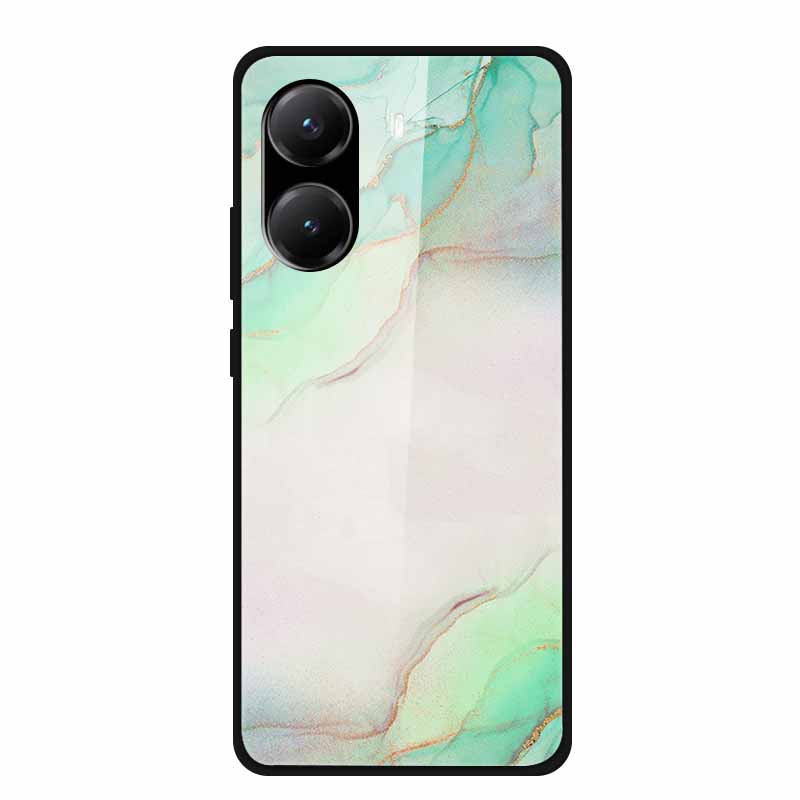 Tempered Glass Case For Poco X7 Pro Back Cover PC Hard Shockproof Cases for Xiaomi PocoX7 Pro Funda Marble Texture Fashion Coque