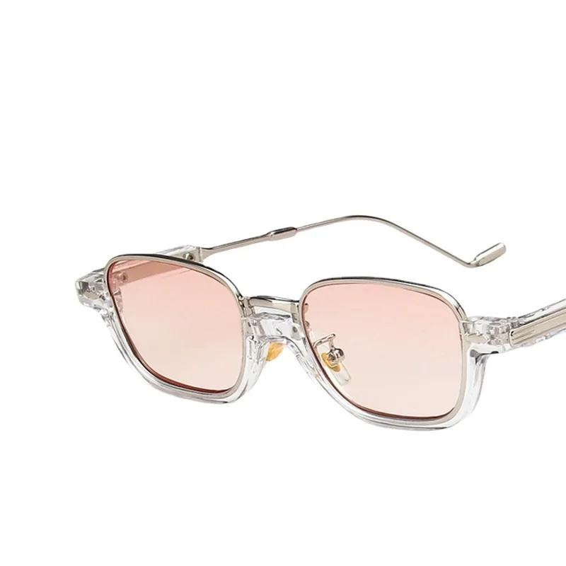 

New Vintage Fashion Sunglasses For Women Metal Square Frame Pink Color Sun Glasses Luxury Shades Uv400 Eyewear As shown