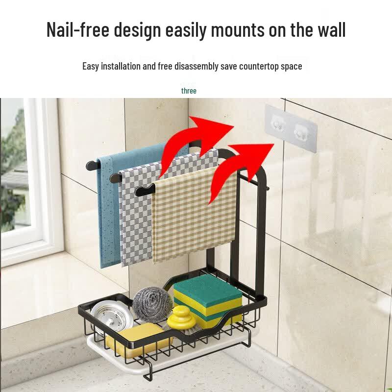Kitchen Dishcloth Drying & Storage Rack