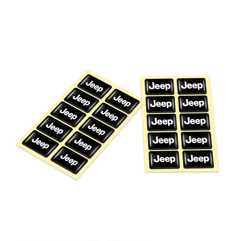 10Pcs 3D Styling Steering Wheel Sticker Accessories For Jeep Wrangler Grand Cherokee Avenger Compass Wagoneer Gladiator Patriot AKU1