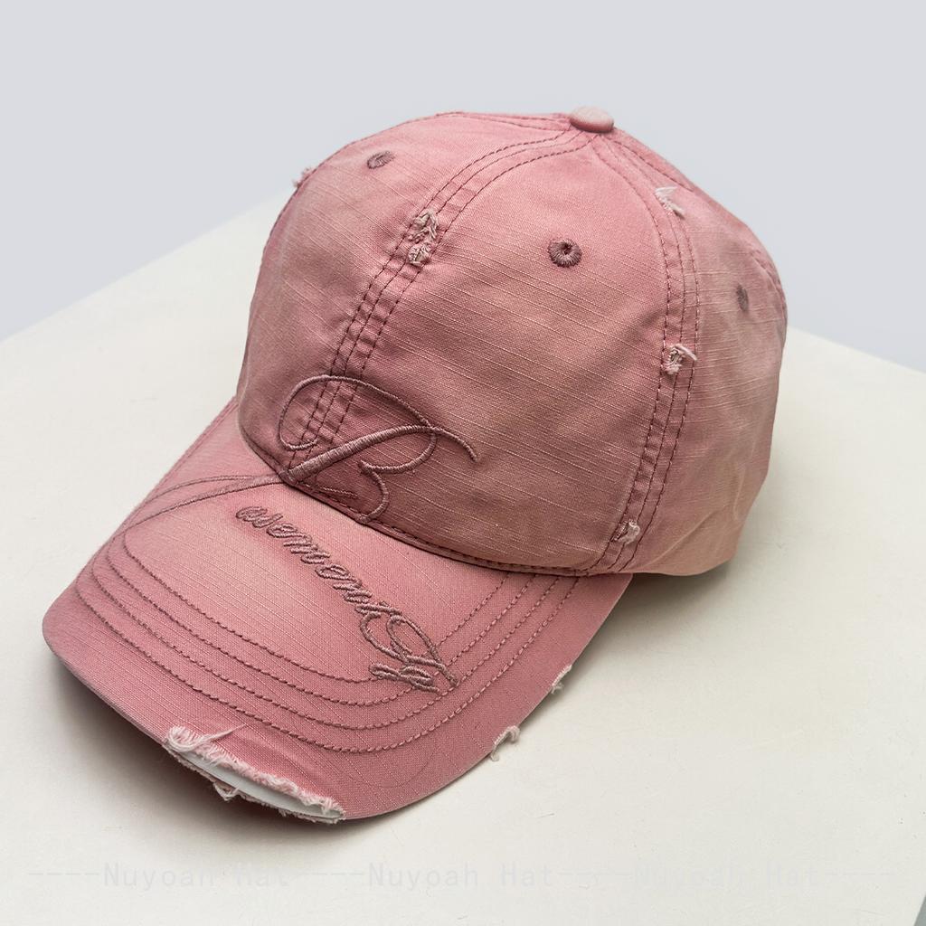 And Women American Vintage Embroidered B Letter Prints Baseball Caps Sun Protection Broken All-Match Personalized Peaked Hats Fashion Street Style