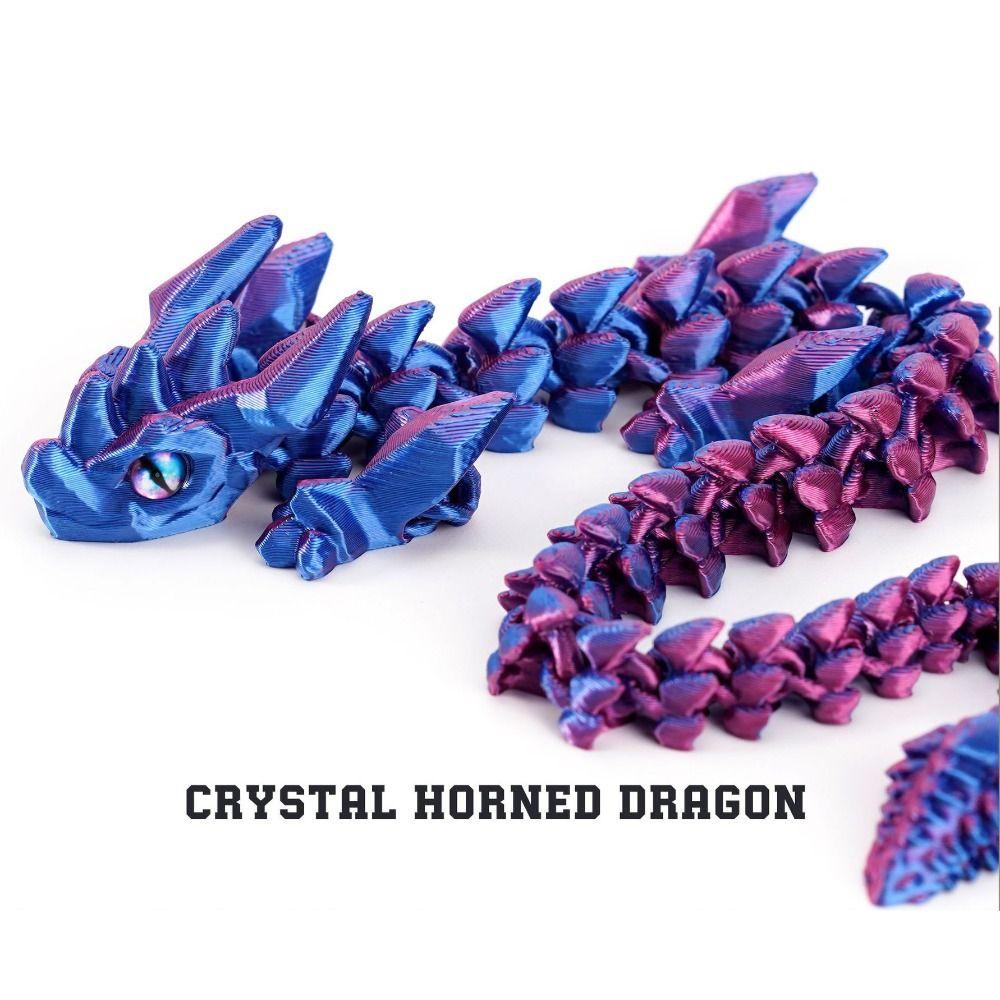 PLA Plastic 3D Printed Dragon Model 6 Colors Multi-jointed Animal Simulation Model Movable 28CM Dragon Desktop Ornaments