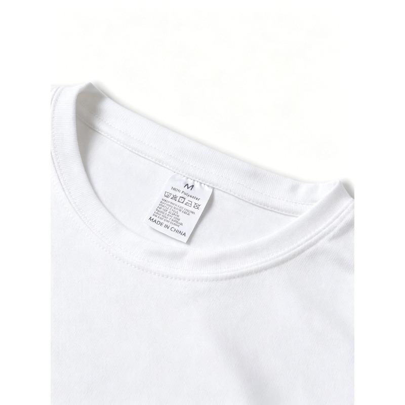 European Size Trendy Brand SAMCRO Distressed Printed Men's T-shirt, Casual Loose White Top