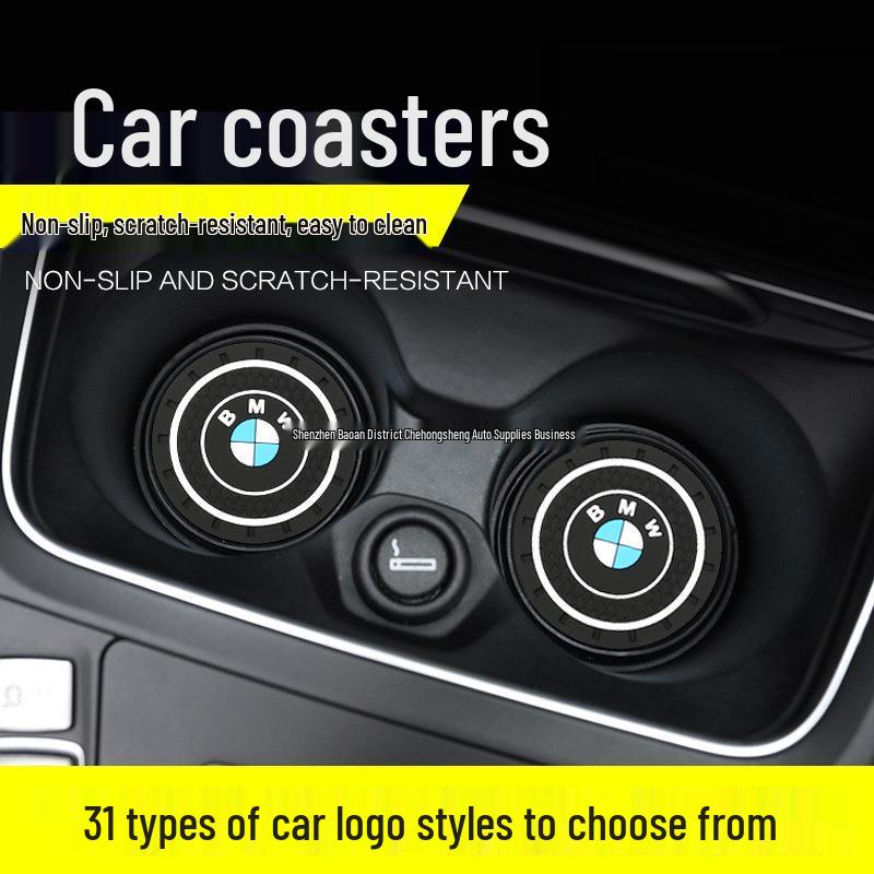 Car Interior Modification Coaster and Door Slot Pad Set